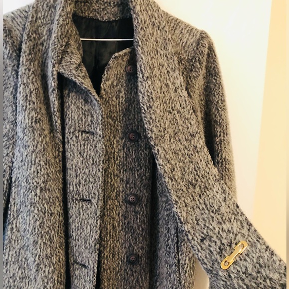 SEARS Vintage heavy Wool coat with scarf M/L - Picture 1 of 13